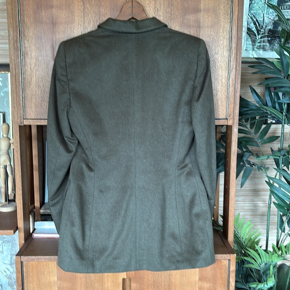 Escada Margaretha Ley Olive Green Military Cashmere Blazer sz 36 Gold Buttons - Picture 8 of 11